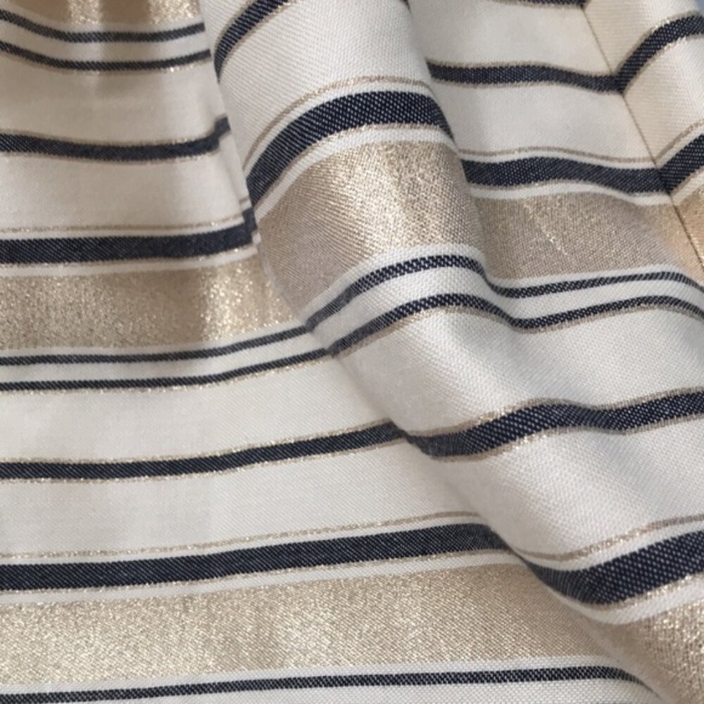 NWT J Crew Gold Striped Mini Cocktail Dress Size 8 - Picture 6 of 9